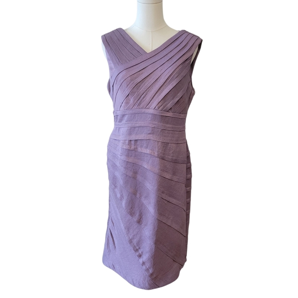 Adrianna Papell Purple Metallic Sleeveless Cocktail Dress‎ Size 10